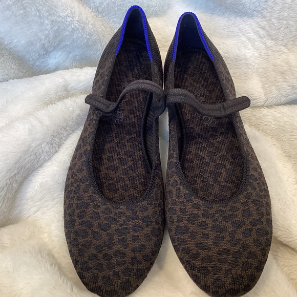 Rothy's Shoes - Rothy's The Square Mary Jane Espresso Spot Knit Animal Print Flats Woman’s US 9